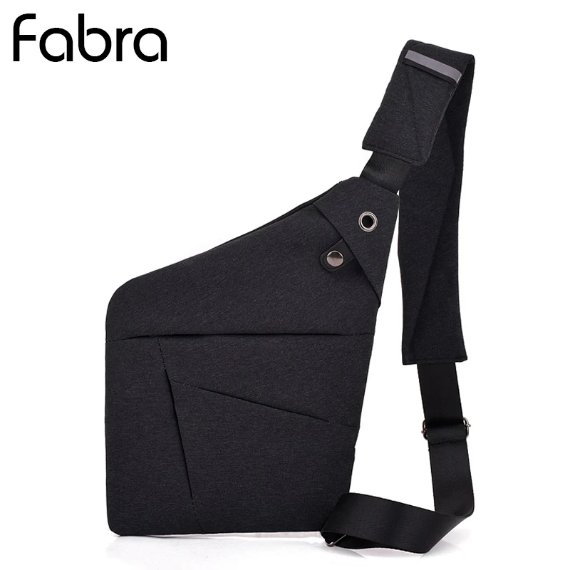 Black Anti Theft Men Chest Crossbody Shoulder Small Massenger Sling Bags