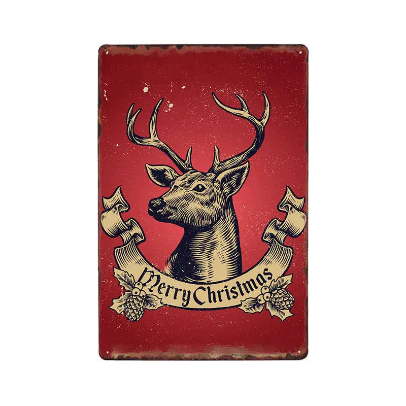 Животное олень металлический плакат Лось винтажный оловянный знак голова оленя табличка Ретро Бар Паб Настенный декор 20x30 см
