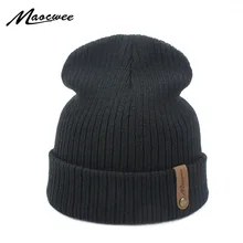 MAOCWEE Skullies шапочки зимняя шапка для Для женщин теплые Кепки Для мужчин унисекс бренд вязать шапочки Шапки зимние однотонные Цвет трикотажные Кепки s Bones