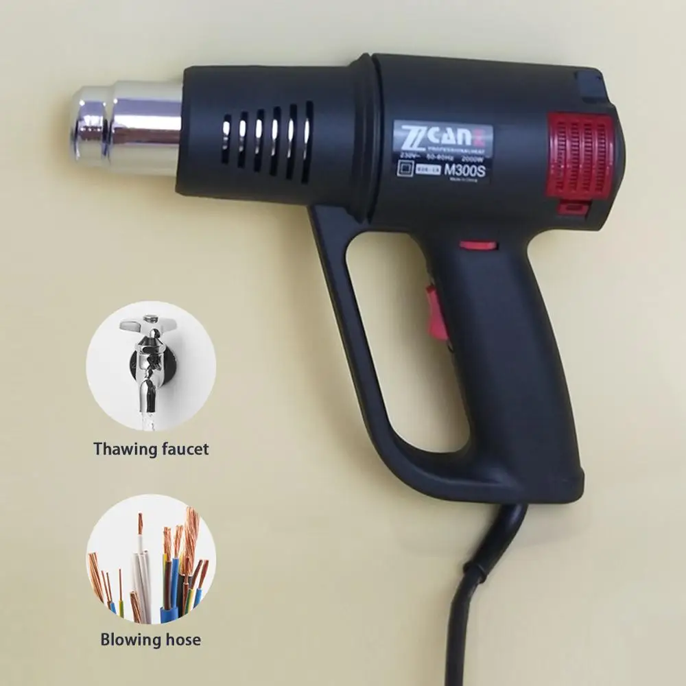 Industrial hot air gun 2000W thermostat zcanz hair dryer car foil tool heat shrinkable tube shrinking oven heating