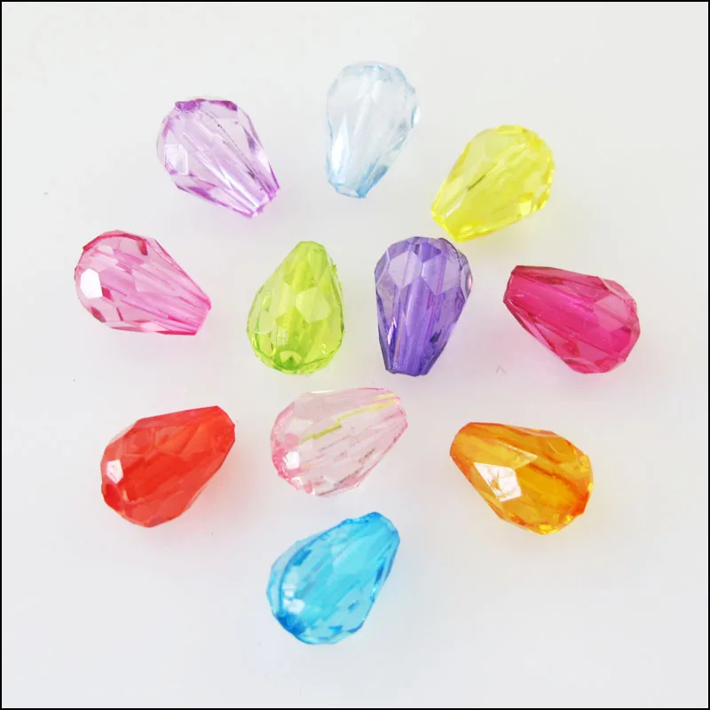 

New 120Pcs Mixed Plastic Acrylic Clear Teardrop Spacer Beads Charms 6x8.5mm