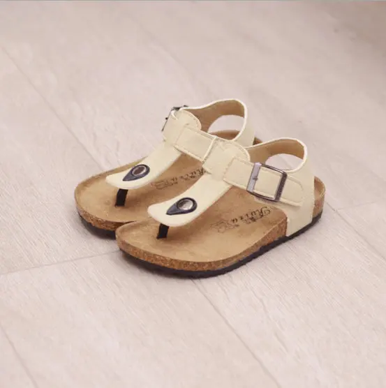 spring summer outdoor cork drag sandals flip word casual beach shoes children's bathroom shoes for boys girls