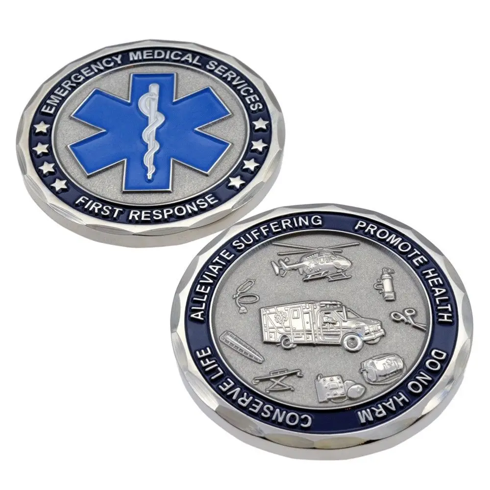 EMS-EMT-Emergency-Services-Star-of-Life-Paramedic-Medical-Rescue-Challenge-Coin-50pcs-lot-Free-shipping