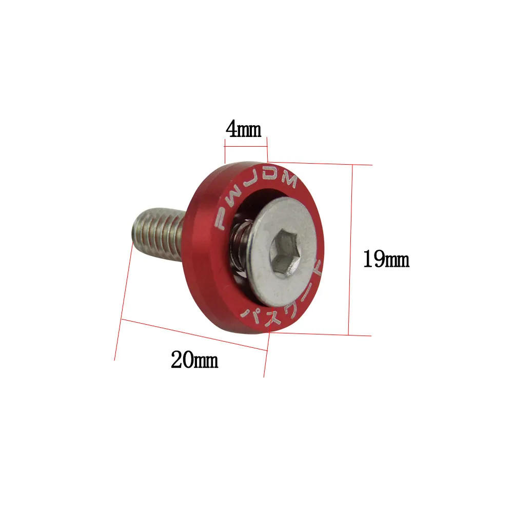 20 шт. Красный Автомобильный винт M6 шайба винт шестигранные крепежные детали модификация двигателя вогнутые винты крыло шайба бампер автомобильные винты