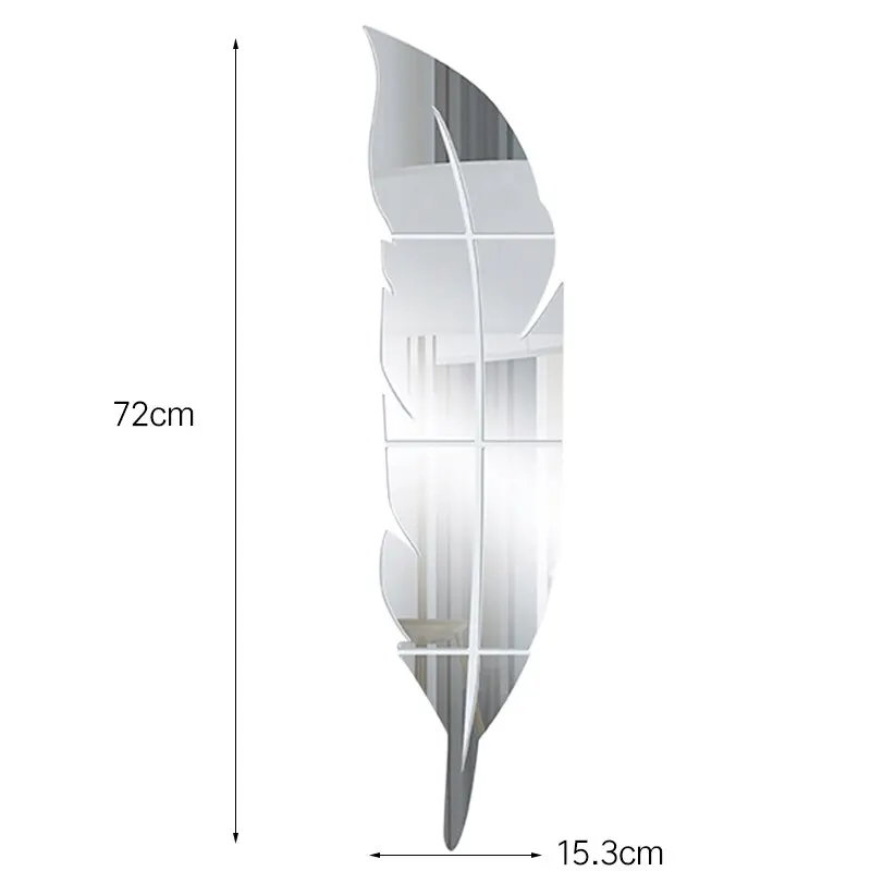 1 шт., зеркальные настенные наклейки в форме пера, 3D, сделай сам, украшение для дома, спальни, украшение для дома, пластиковая самоклеющаяся пленка, аксессуары 7