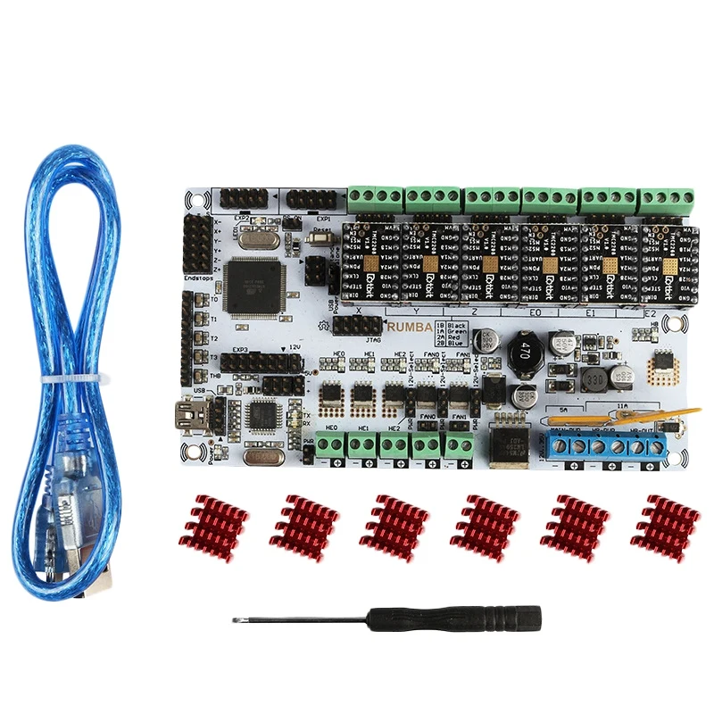 

3D Printer Rumba Motherboard + Tmc2208V1.0x6 Marlin Firmware Compatible With Ramps For Arduino
