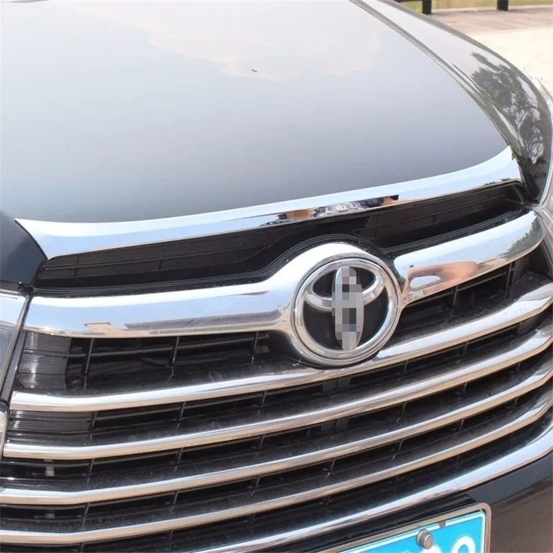 

automobile car covers accessories chromium styling 15 trim front hood bright decorative 2015 modified FOR Toyota Highlander