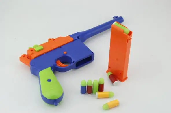 Детские игрушечные пистолеты, мягкие пулевые пистолеты, Классический пистолет, пластиковый револьвер, Детская забавная открытая игра, шутер, безопасность