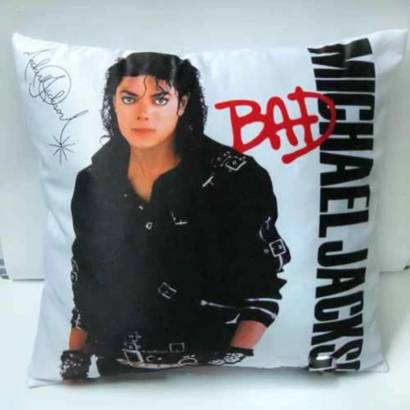 

Pillowcase Michael Jackson MJ BAD Style For Single Cushion Pillow Cover Home Decorative Throw Pillow Case Size 40x40cm