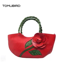 Tomubird брендовая сумка ретро кожаные сумки цветы Китай limelight слой кожи ручной сумки Национальный Ветер Женские