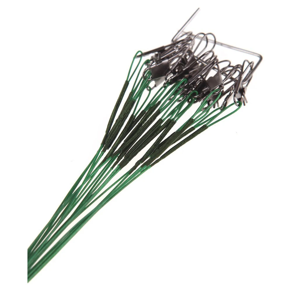 

100Pcs 13/15/18/20/25cm Fishing Lure Trace Wire Leader Swivel Tackle Steel Spinner