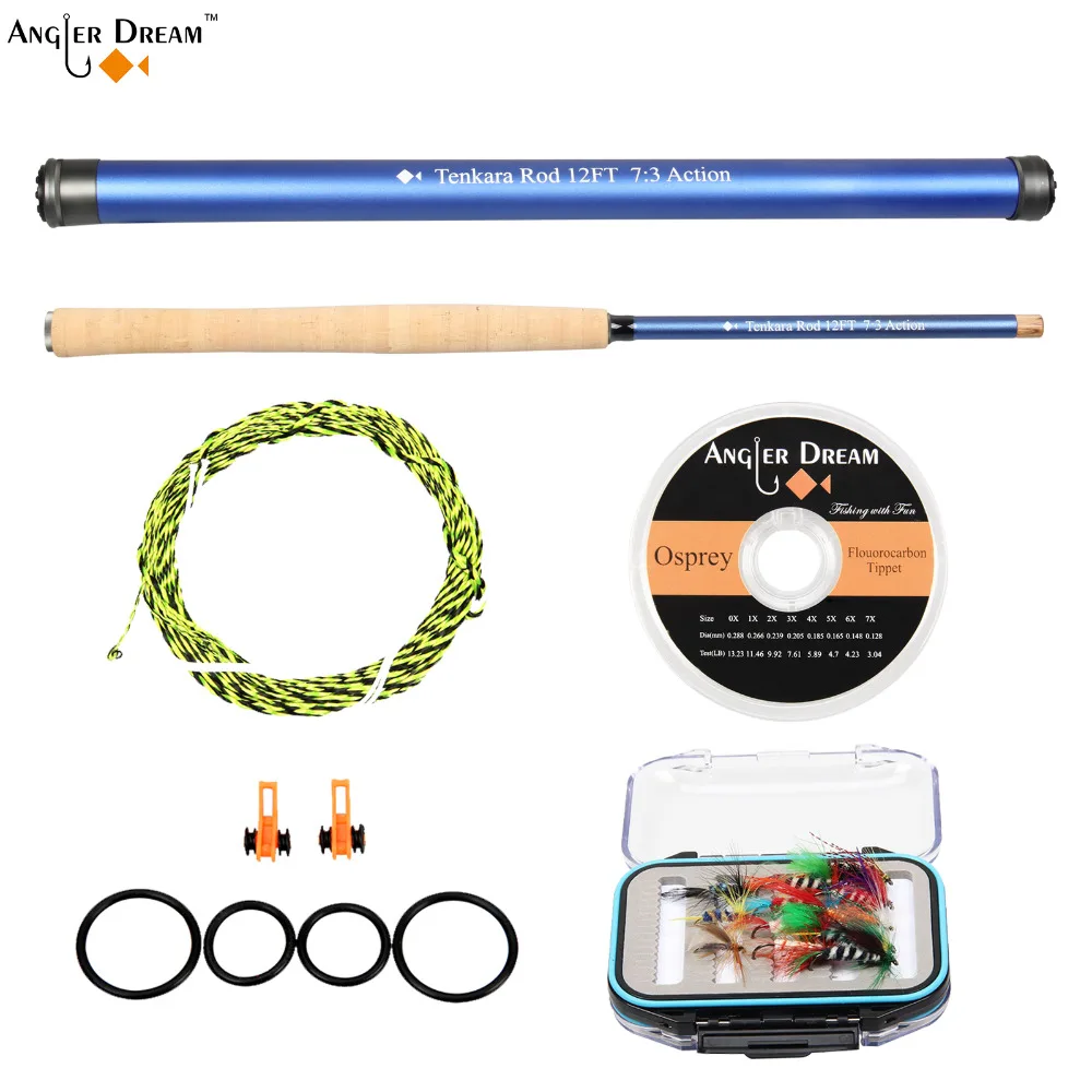 

Angler Dream Brand 12/13 FT Blue Tenkara Fly Rod Combo Color Carbon Fiber Traditional Tenkara Rod With Line