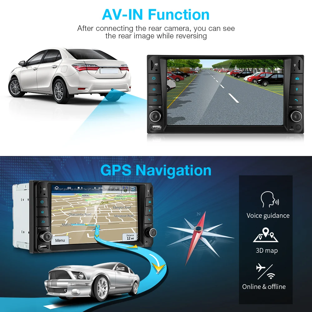 Cheap Android 9.0 Car Multimedia Player for Toyota 2din GPS Car Video Player 4G WiFi Bluetooth Stereo Audio AM FM Auto Radio OBD DSP 4