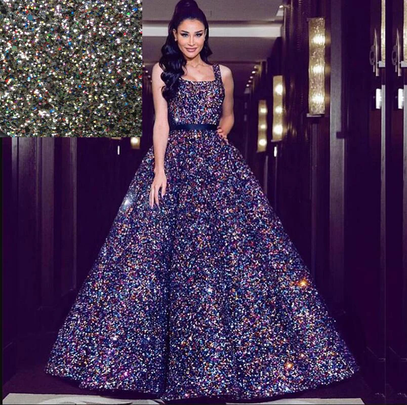 Long Ball Gown Luxury High End Glitter Sequin Lace Saudi Arabic Women Evening Dresses 2018 Avondjurken 2018 