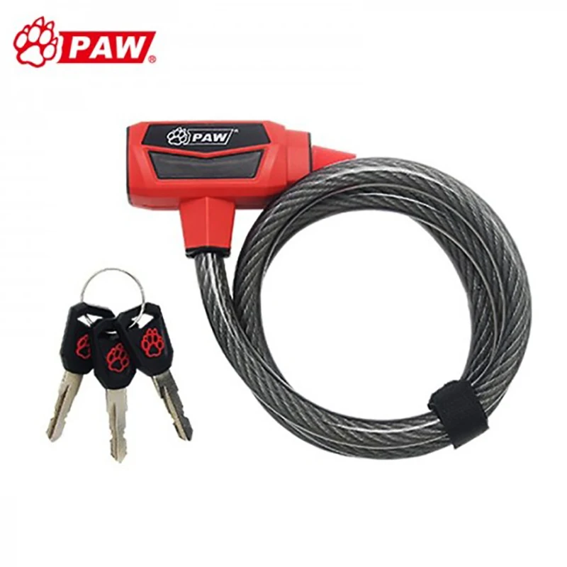 PAW Bicycle Anti theft Lock ABS Zinc Alloy Extended Bold Cable Lock 1m