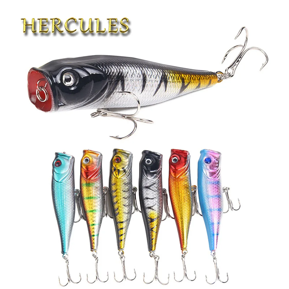 

Hercules 1pcs 9cm 14.7g Popper Fishing Lure isca Artificial Hard SwimBait Crankbait Wobblers Topwater pesca Carp Fishing Tackle