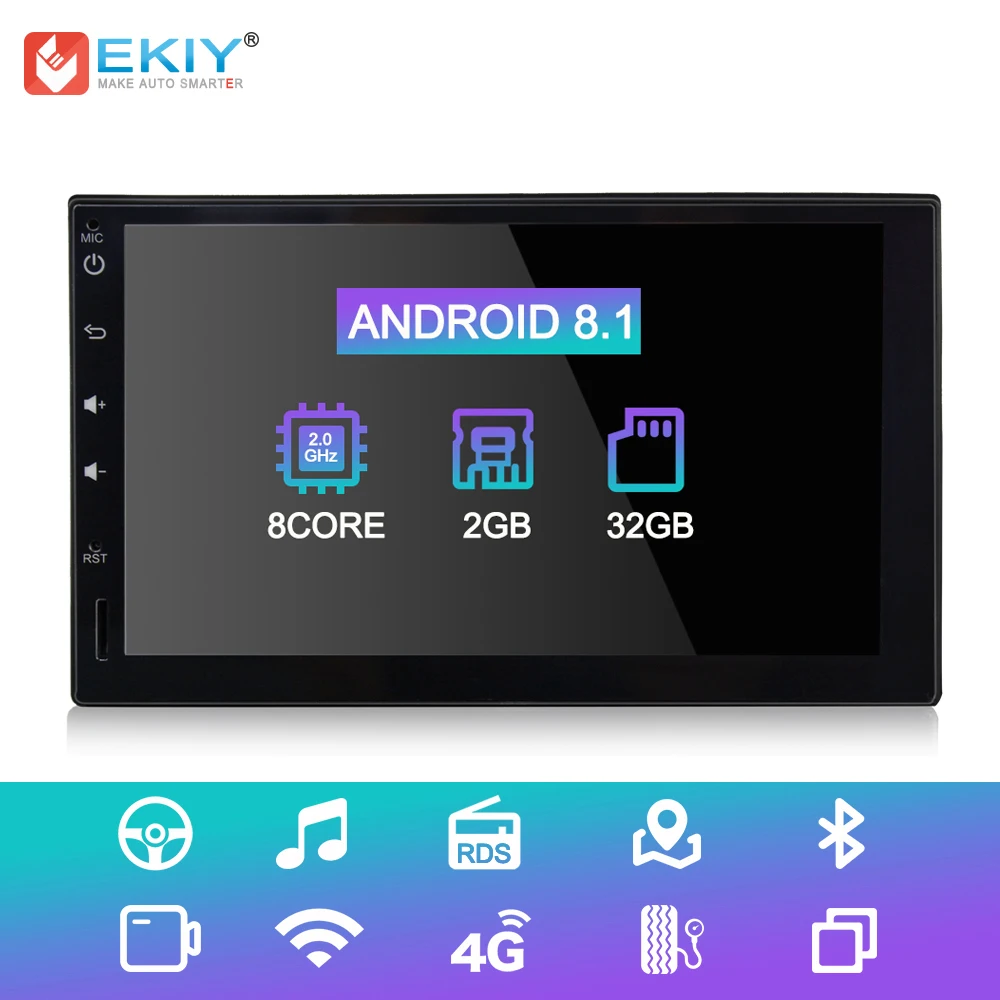 

EKIY 7'' 2Din Car Multimedia Player Android 8.1.0 2G 32G Octa Core Universal Stereo Radio GPS Audio Player for Nissan Navigation