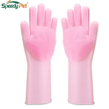 Волшебные силиконовые перчатки многоразовые кисти силиконовая щетка термостойкие перчатки для очистки домашних животных уход за волосами домашних животных люверсы