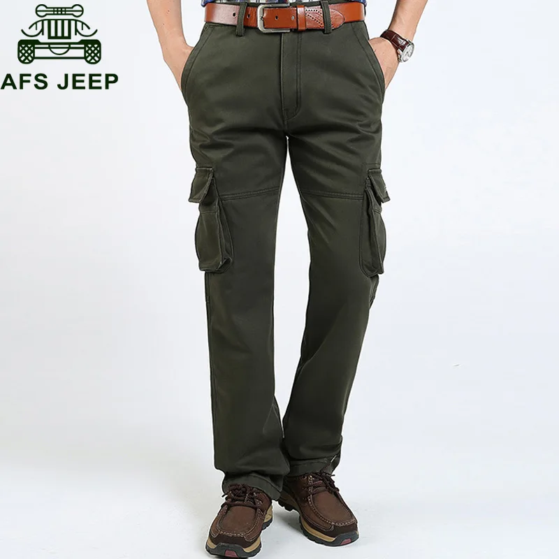 Aliexpress.com : Buy Afs Jeep 2018 Autumn Winter Cargo Pants Men Thick ...