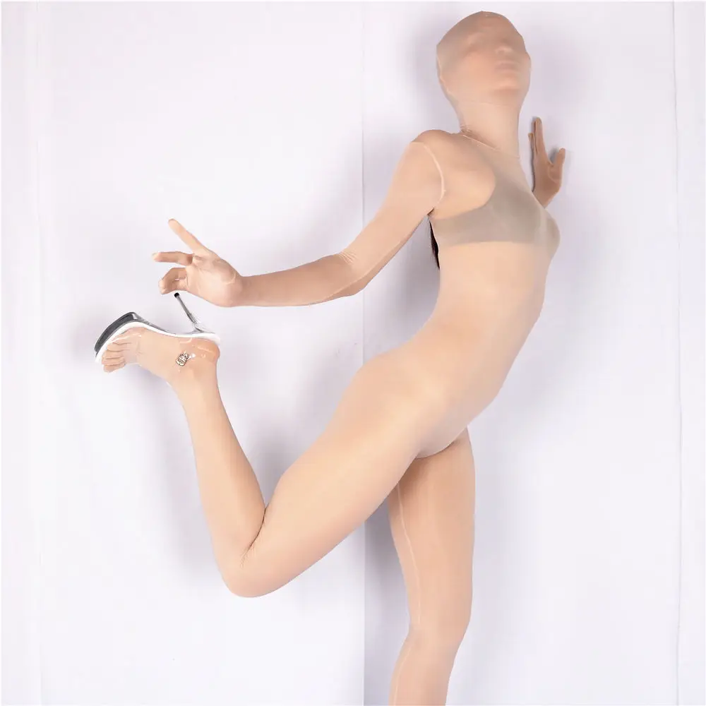 LinvMe модал унисекс прозрачный Zentai унитард телесный полный боди костюм второй кожи