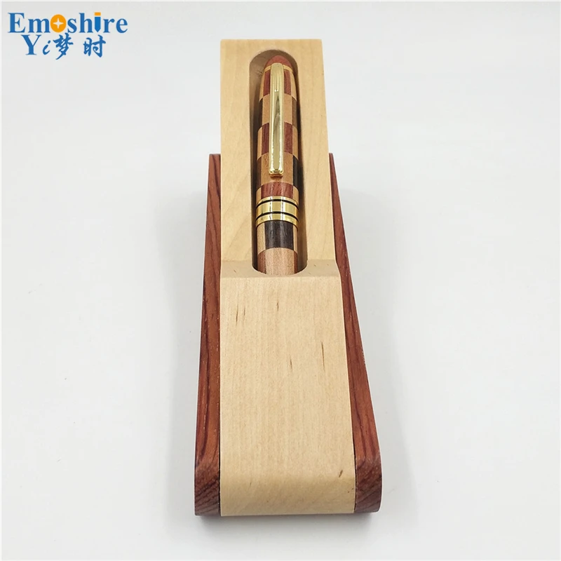 Emoshire Mosaic Color Wooden Cufflinks Fountain Pen Set Vintage Pens (3)