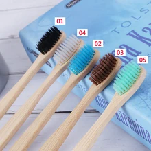 10 шт./компл. зубная щетка из бамбука для взрослых, натуральная мягкая щетина, волокно из эко бамбукового волокна, деревянная ручка