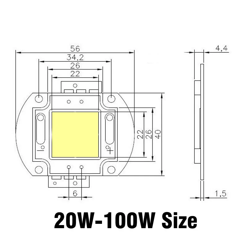 20W-100W size