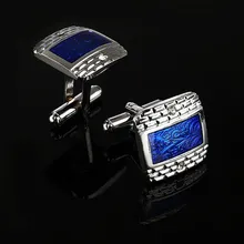 BS1981 темно синие Эмаль Кристалл Запонки мужские французские ногтей рукавом запонки для мужчин для женщин