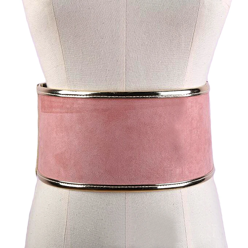 

Women's elasticity Faux Suede Lace Up wide Corset Belt 2017 New Fashion Black Corset Waist Belt Shape-Making accessories