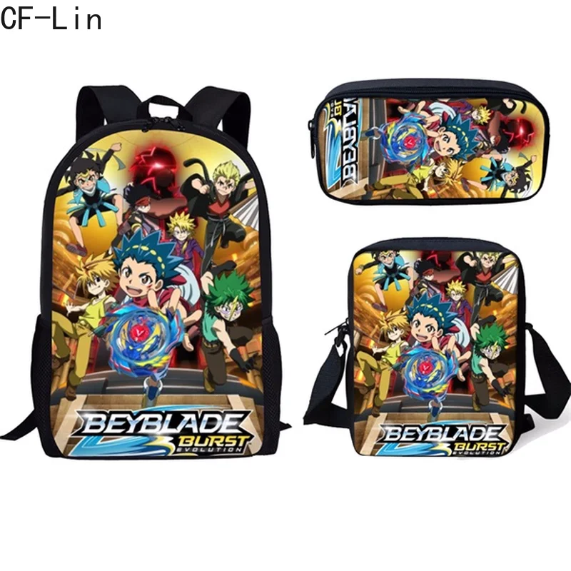 2020 новая горячая мода: Beyblade Burst игра 3 шт набор рюкзак 3D Аниме принт студенческий