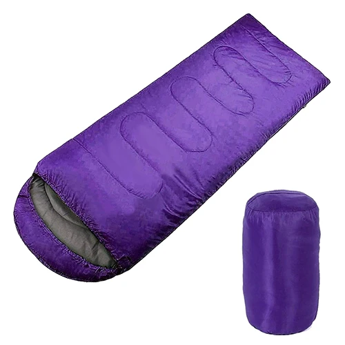 Спальный мешок для кемпинга, портативный, Сверхлегкий, водонепроницаемый, для путешествий, для прогулок, хлопковый спальный мешок с крышкой, 210*75 - Цвет: purple