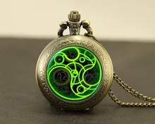 Steampunk UK drama doctor dr who tardis time vintage new Necklace bronze silver Pendant jewelry pocket