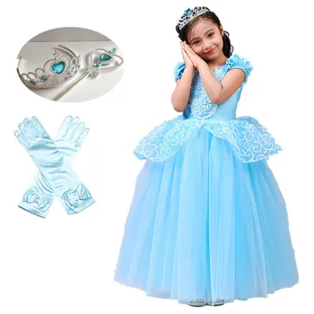 

Girl Cinderella dress Halloween Cosplay Costume Christmas Holiday Party Dress Sandy Clothes Ball Grown Long Dress