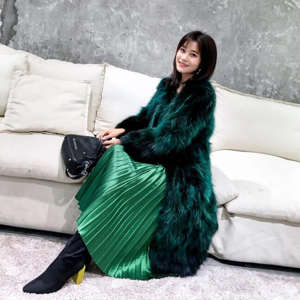 X Long Overcoat Ladies True Genuine Real Raccoon Fur Coat Factory Outlet Wholesale Price Discount Plus Size Customize ksr373