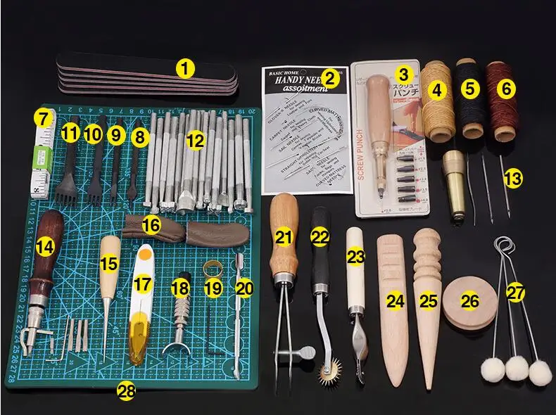 Наборы кожаных инструментов 50 шт./компл. ручной работы дома DIY резьба Пробивное оборудование нож для резки отверстий многофункциональный обрабатывающий инструмент наборы