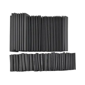 

7 Sizes Assortment Polyolefin Halogen-Free Heat Shrink Tubing Tube Sleeving Wire Cable Kit 127pcs/set 2:1
