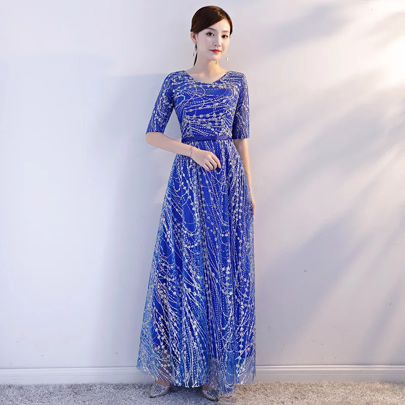 

2018 Wedding New Evening Solid A-line Ankle-length Dress