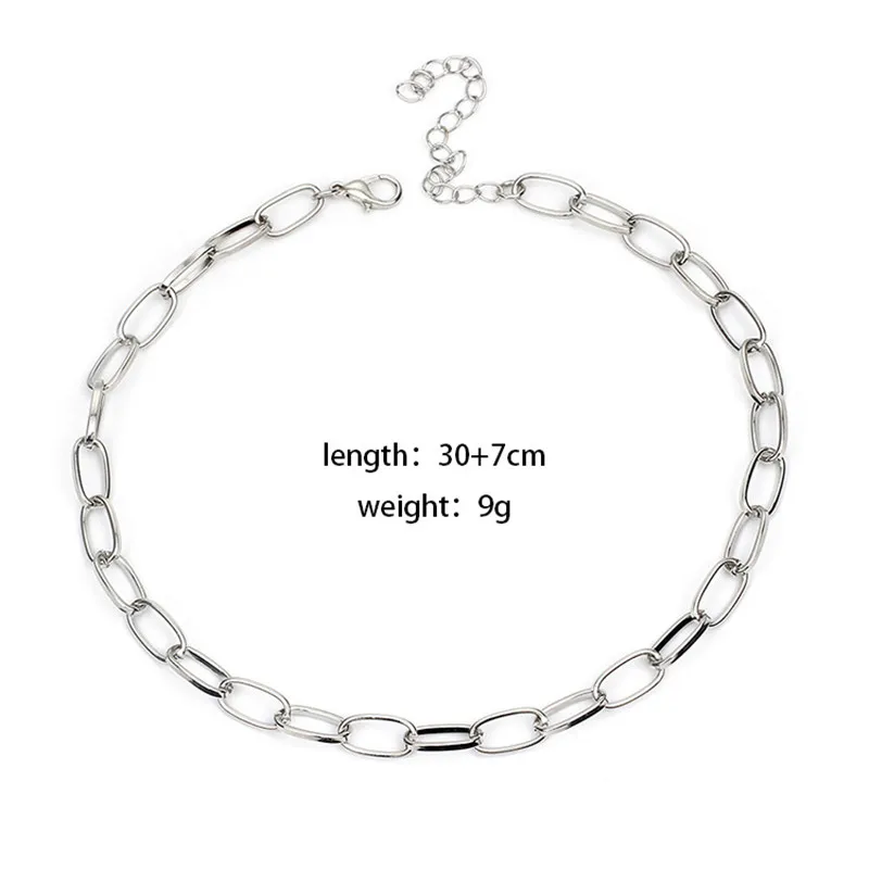 Классическое модное Золотое серебряное массивное ожерелье из алюминия и металла винтажное короткое ожерелье в стиле панк модное ожерелье-чокер для женщин