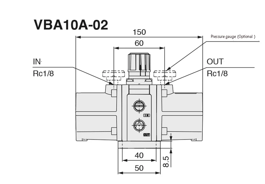 SMC VBA10A-02-GN Max 2 МПа SMC усилитель давления воздуха или насос с глушителем и измерительные приборы