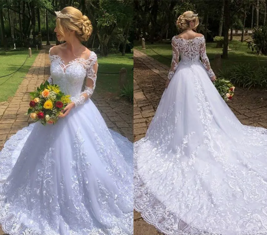 Off Shoulder Lange Mouwen Trouwjurken 2019 A Line Kant Applicaties Land Tuin Formele Bruid Bruidsjurken Plus Size Off Shoulder Lange Mouwen Trouwjurken 2019 A Line Kant Applicaties Land Tuin Formele Bruid Bruidsjurken Plus Size