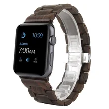 Retro Bamboo Wood Band For Apple Watch 38mm 42mm Wood Watchband For Apple iWatch Strap 40mm 44mm Series 1 2 3 4 Wooden Band