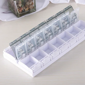 

1pc Pill Case Box Case Organizer Week Storage Holder Case For Medicine Drug Pill Jewlly Case 7 Day 21 Slot Refillable Bottles