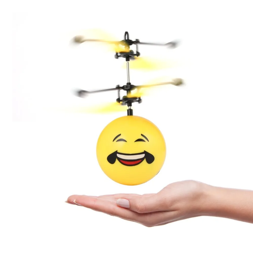 

OCDAY Colorful LED Flashing Infrared Induction Helicopter Flying Ball Flash Disco RC emoji Magic DIY Ball Stage Lamp Child Toys