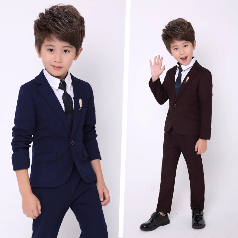 2pcs/Set Boys Suits For Weddings Kids Prom Suits Black Wedding Suits ...