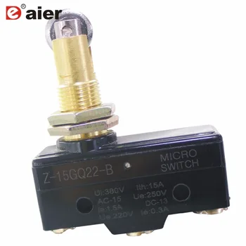 

2Pcs Micro Switches Short Roller Hinge Lever Black Limit Switch 15A 250VAC 1NO 1NC Z-15GW22-B Microswitch With 3 Pin