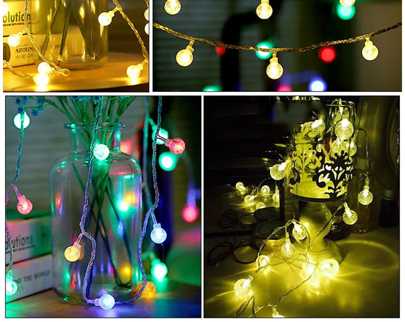 20 м 200 лампы шар Рождество светодиодный декоративная светящаяся гирлянда изящные свадебные светильники для вечерние садовые праздничные