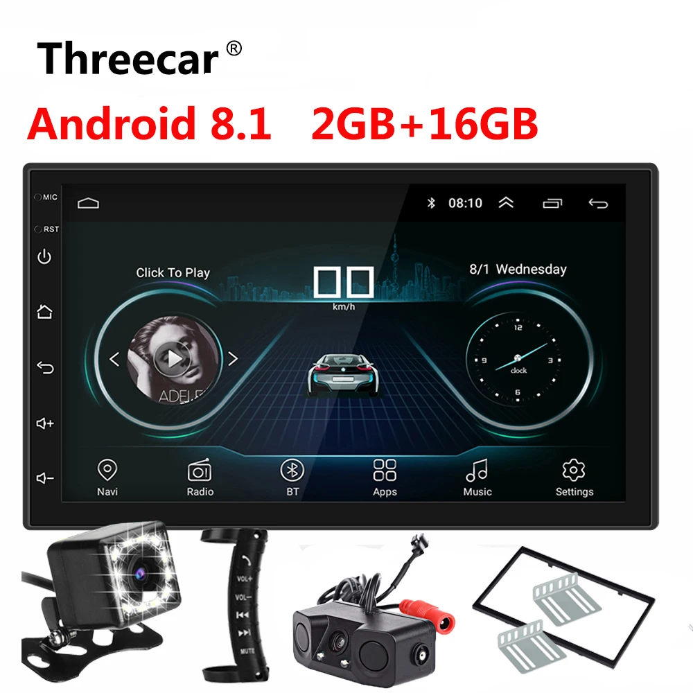 

Andorid 9 Car Radio 2G+16G 2 Din GPS Navigation Universal Car Stereo Audio Bluetooth DSP FM AM 4G Wifi USB Autoradio MP5 Player