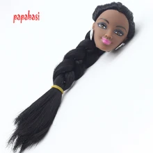 1PCS Black Doll Head With Black Hair DIY head Accessories For 1 6 Barbie Doll Kids