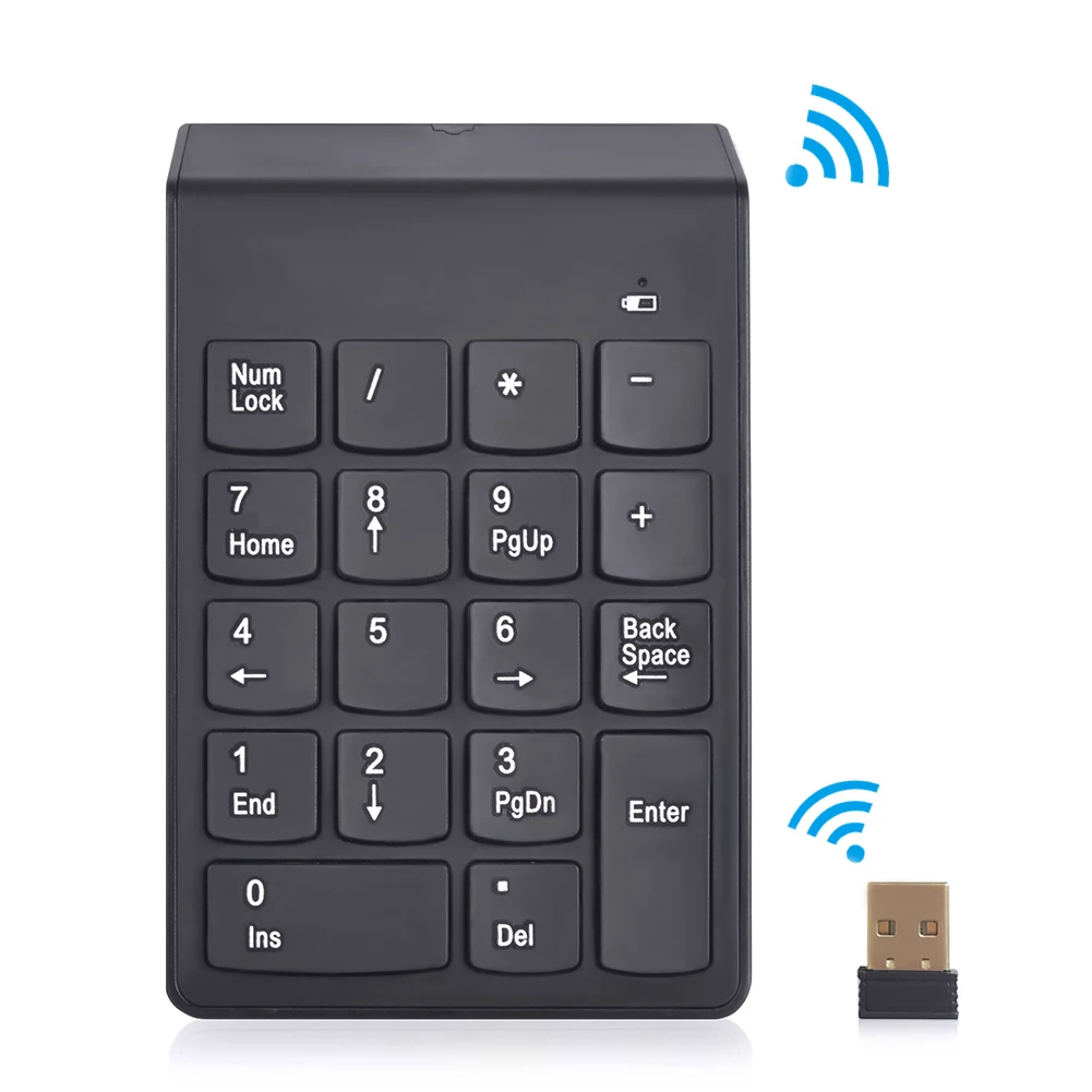 

2.4G USB Numeric Keypad 18Keys Wireless Keyboard Mini Digital Keyboard High Quality Number Pad Ultra Slim For Compute PC Laptop