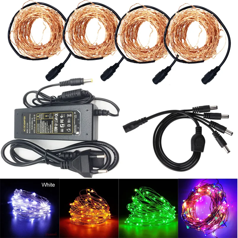 30 м 40 50 LED DC12V микро рисовая проволока медная гирлянда для вечеринки DC женский